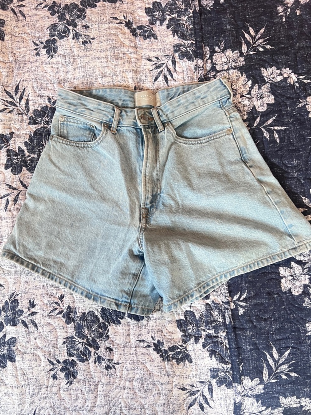 Everlane Light Blue Denim High-Rise Shorts